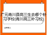 广元青川县高三生去哪个补习学校(青川高三补习校)