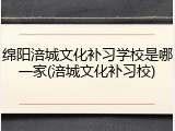 绵阳涪城文化补习学校是哪一家(涪城文化补习校)