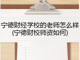 宁德财经学校的老师怎么样(宁德财校师资如何)