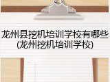 龙州县挖机培训学校有哪些(龙州挖机培训学校)