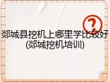郯城县挖机上哪里学比较好(郯城挖机培训)