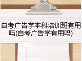 自考广告学本科培训班有用吗(自考广告学有用吗)