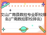 文山广南县数控专业职校排名(广南数控职校排名)