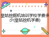 皇姑挖掘机培训学校学费多少(皇姑挖机学费)