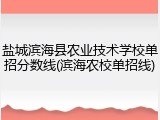 盐城滨海县农业技术学校单招分数线(滨海农校单招线)