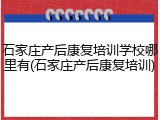 石家庄产后康复培训学校哪里有(石家庄产后康复培训)