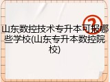 山东数控技术专升本可报哪些学校(山东专升本数控院校)
