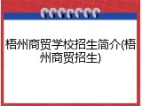梧州商贸学校招生简介(梧州商贸招生)