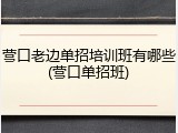 营口老边单招培训班有哪些(营口单招班)