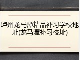 泸州龙马潭精品补习学校地址(龙马潭补习校址)