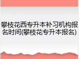 攀枝花西专升本补习机构报名时间(攀枝花专升本报名)