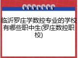 临沂罗庄学数控专业的学校有哪些职中生(罗庄数控职校)