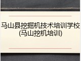 马山县挖掘机技术培训学校(马山挖机培训)