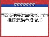 西双版纳景洪单招培训学校推荐(景洪单招培训)