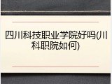 四川科技职业学院好吗(川科职院如何)