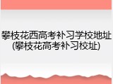 攀枝花西高考补习学校地址(攀枝花高考补习校址)