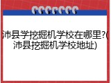 沛县学挖掘机学校在哪里?(沛县挖掘机学校地址)