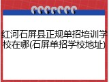 红河石屏县正规单招培训学校在哪(石屏单招学校地址)
