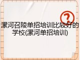 漯河召陵单招培训比较好的学校(漯河单招培训)