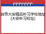 自贡大安精品补习学校地址(大安补习校址)