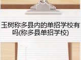 玉树称多县内的单招学校有吗(称多县单招学校)