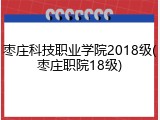 枣庄科技职业学院2018级(枣庄职院18级)