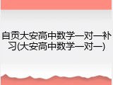 自贡大安高中数学一对一补习(大安高中数学一对一)