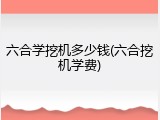 六合学挖机多少钱(六合挖机学费)
