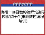 梅州丰顺县数控编程培训学校哪家好点(丰顺数控编程培训)