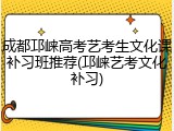 成都邛崃高考艺考生文化课补习班推荐(邛崃艺考文化补习)