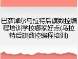巴彦淖尔乌拉特后旗数控编程培训学校哪家好点(乌拉特后旗数控编程培训)