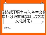 成都都江堰高考艺考生文化课补习班推荐(都江堰艺考文化补习)