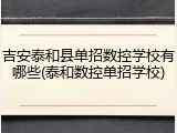 吉安泰和县单招数控学校有哪些(泰和数控单招学校)