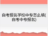 自考报名学校中专怎么填(自考中专报名)