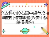 兴安科尔沁右翼中旗单招培训的机构有哪些(兴安中旗单招机构)