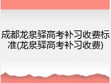 成都龙泉驿高考补习收费标准(龙泉驿高考补习收费)