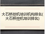 大石桥挖机培训机构排名(大石桥挖机培训排名)