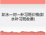 彭水一对一补习班价格(彭水补习班收费)