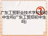 广东工贸职业技术学校招初中生吗(广东工贸招初中生吗)