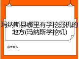 玛纳斯县哪里有学挖掘机的地方(玛纳斯学挖机)