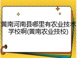 黄南河南县哪里有农业技术学校啊(黄南农业技校)