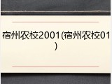 宿州农校2001(宿州农校01)