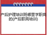 产后护理培训班哪里学职高的(产后职高培训)