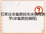 石家庄辛集数控车床编程教学(辛集数控编程)