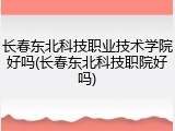 长春东北科技职业技术学院好吗(长春东北科技职院好吗)