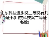 山东科技进步奖二等奖有几个证书(山东科技奖二等证书数)