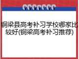 铜梁县高考补习学校哪家比较好(铜梁高考补习推荐)