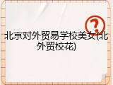 北京对外贸易学校美女(北外贸校花)