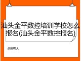 汕头金平数控培训学校怎么报名(汕头金平数控报名)
