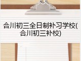 合川初三全日制补习学校(合川初三补校)